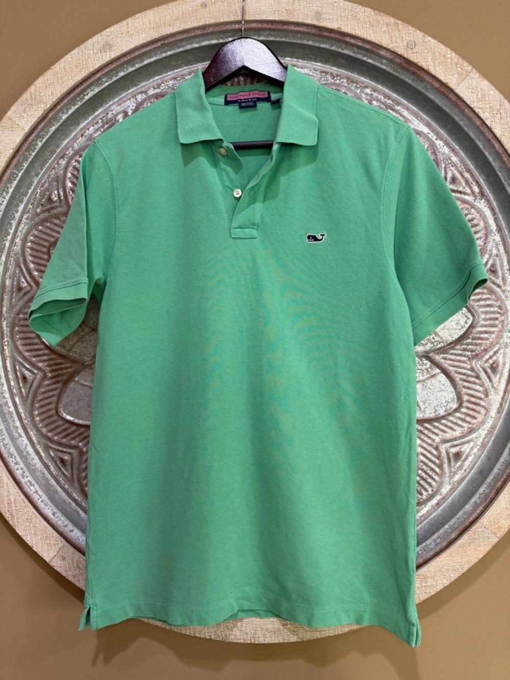 NEW- Vineyard Vines by Shep & Ian 100% Cotton Green Polo with Whale Patch